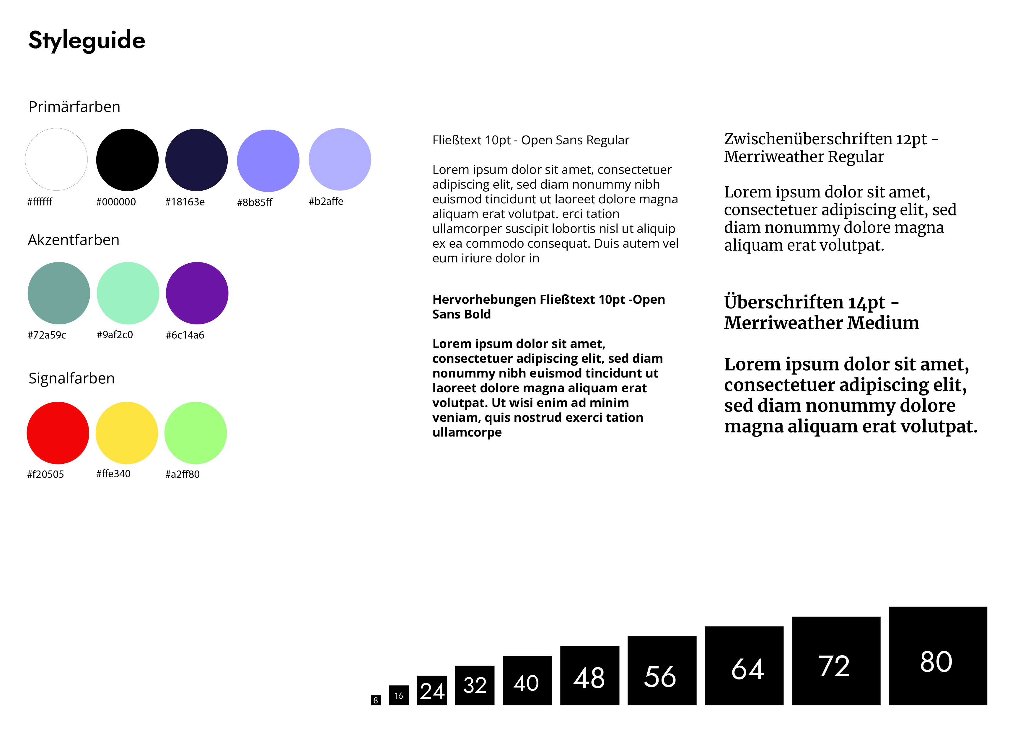 Farben und Typografie